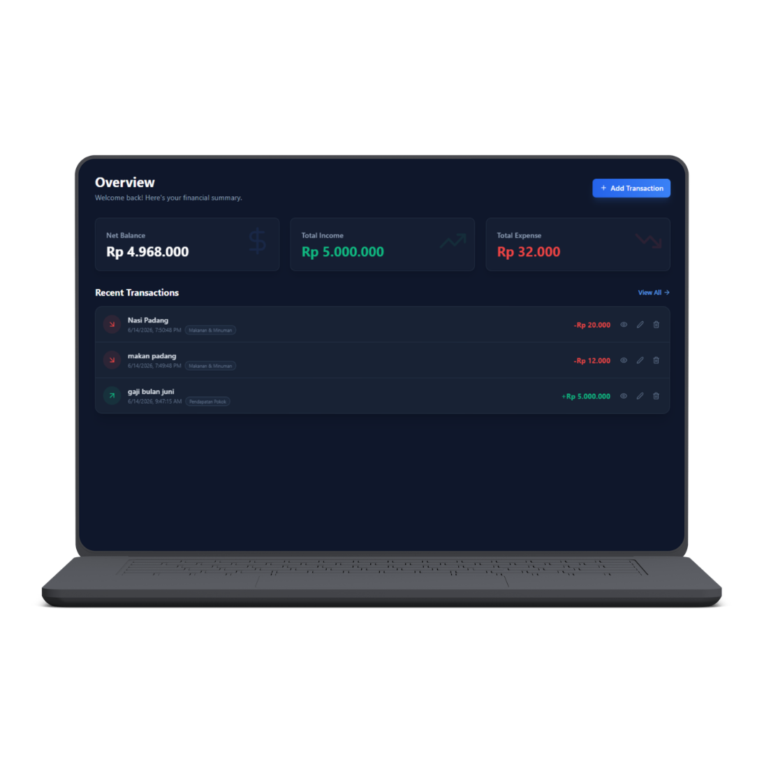 Kasify Dashboard Web Mockup